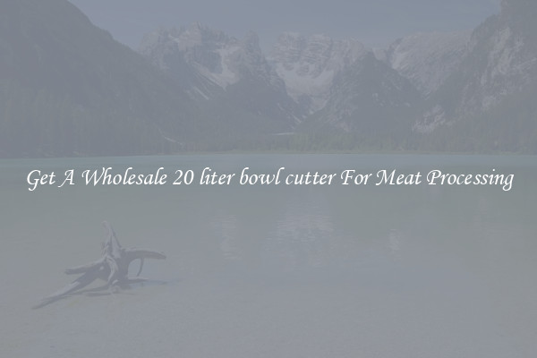Get A Wholesale 20 liter bowl cutter For Meat Processing