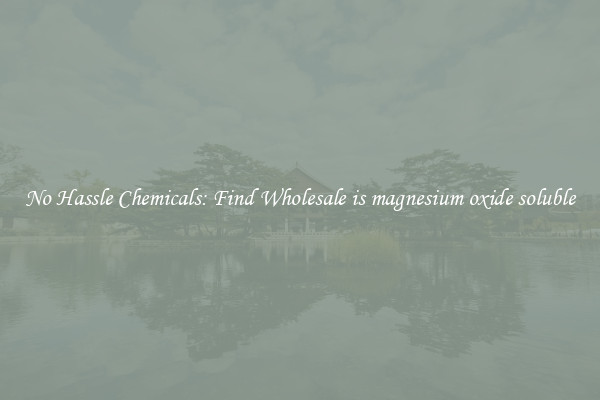 No Hassle Chemicals: Find Wholesale is magnesium oxide soluble