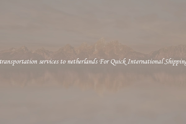 transportation services to netherlands For Quick International Shipping