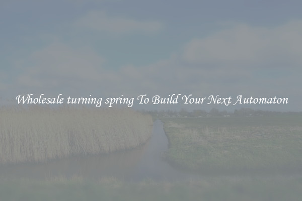 Wholesale turning spring To Build Your Next Automaton