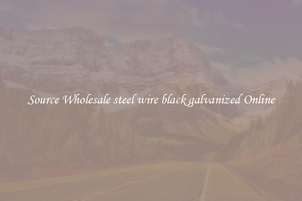 Source Wholesale steel wire black galvanized Online
