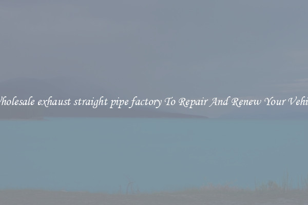 Wholesale exhaust straight pipe factory To Repair And Renew Your Vehicle
