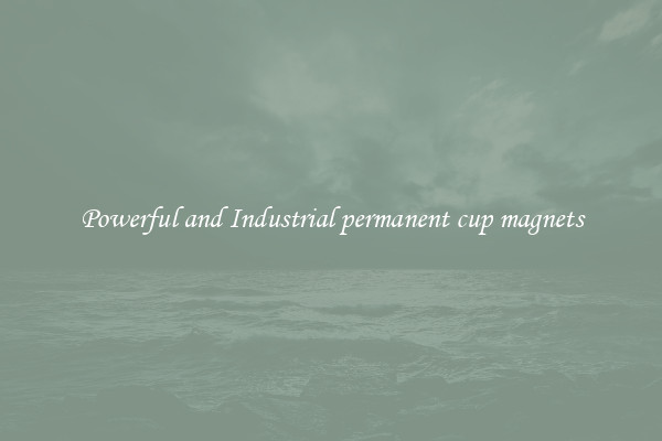 Powerful and Industrial permanent cup magnets