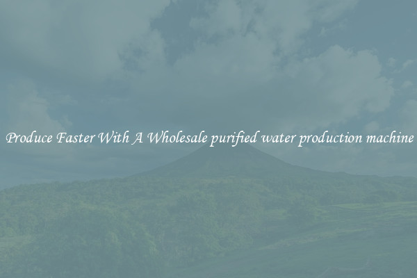 Produce Faster With A Wholesale purified water production machine