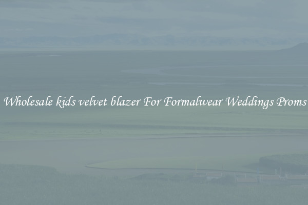 Wholesale kids velvet blazer For Formalwear Weddings Proms